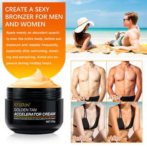 Crema Aceleradora de <span class=keywords><strong>Bronceado</strong></span> Marrón Brillante de 50g de Marca Privada, Loción Bronceadora Natural Vegana de Rápida Absorción para Rostro y Cuerpo - Product Image 3