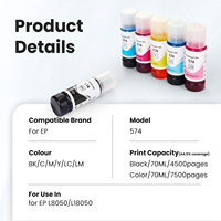 Encre de recharge en vrac à base d'eau pour imprimante jet d'encre EcoTank L8050, compatible avec l'impression photo, 574 Premium Ink, Tinta