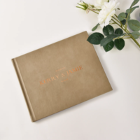 Livre d'or de mariage personnalisable en lin/cuir |   Album photo Polaroid et carnet de souvenirs en coton, cadeau pour fiançailles et anniversaire