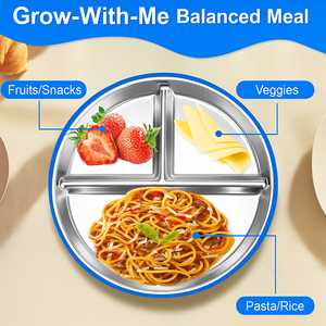 カスタム環境に優しいステンレス鋼吸引ベビープレート耐久性のある安全滑り止め赤ちゃんに最適 - Product Image 4