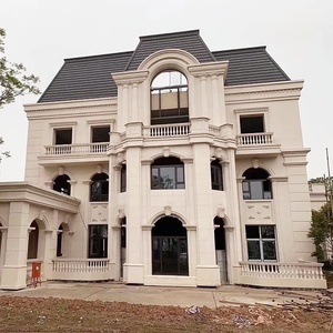 Projet de villa moderne de style européen au Portugal, façade en pierre <span class=keywords><strong>calcaire</strong></span> beige, revêtement mural en pierre <span class=keywords><strong>calcaire</strong></span> polie, texture 3D pour les murs extérieurs et intérieurs - Product Image 1