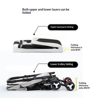 Carrito Plegable de Dos Niveles para Mascotas, con Portamascotas Desmontable, Ruedas Universales de 360°, Amplio Espacio