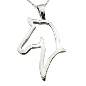 Animal Jewelry Simple Choker Girls Stainless steel Horse head Necklace Pendant