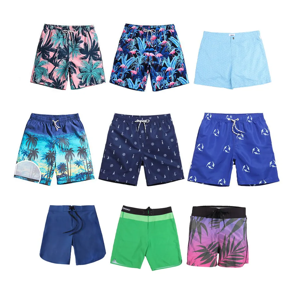 Calça de praia de alta qualidade para homens e mulheres, calção de banho personalizado com shorts de compressão