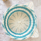 Lit pour chat et chien en rotin PE fait main, matériau écologique, avec coussin moelleux, panier pour animaux de compagnie tissé naturellement pour l'intérieur