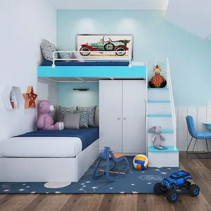 OPPEIN Supplier Furniture Table Bunk Beds With Mirror Baby Kids Wardrobes