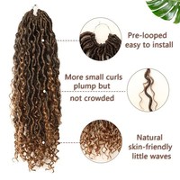 Rambut Keriting Non-Remy 18-22-26 inci Goddess Locs Crochet Braids Soft River Locs Crochet Hair Ekstensi Rambut Sintetis