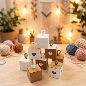 Boîtes en papier kraft pour bonbons et biscuits, forme cœur ajourée, pour faveurs de mariage, décorations de fête prénatale, emballage <span class=keywords><strong>cadeau</strong></span> - Product Image 5