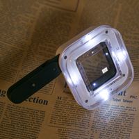 Loupe d'inspection de bureau rectangulaire COMET LED UV avec double lentille acrylique, pour impressions et timbres