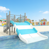 Toboggan aquatique en fibre de verre large de 2,4 m, hauteur de 1,5 m pour aire aquatique et piscine, utilisation en extérieur et en intérieur, certifié EN1176 CE