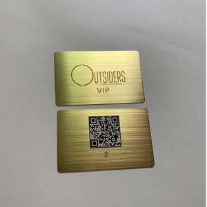 Roestvrij Staal Goud Geborsteld Vip Metalen Kaart Op Maat Logo Gedrukt Diy Qr Bedrukt Metalen Cadeaubon Voor Promotie - Product Image 3