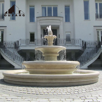 Fontaine de jardin en granit de grande taille QUYANG, fontaine extérieure en marbre pour la cour avant