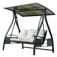 Fauteuil à bascule d'extérieur modèle Alps Swing en alliage d'aluminium, alimenté à l'énergie solaire, capacité double/triple, coussin à séchage rapide, idéal pour villa