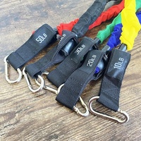 Kit de 11 cordes élastiques en latex d'exercice de gymnastique directement personnalisé en usine Kits de bandes de résistance 150LB/250LB avec barre de Pilates