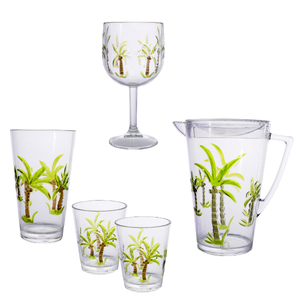 Chic Acrylic cây cọ Bộ sưu tập drinkware Set nhựa Tumbler Highball rượu thủy tinh và bình cho nước trái cây và đồ uống - Product Image 1
