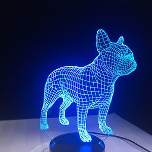 مصباح طاولة ليلي ثلاثي الأبعاد LED يتغير 16 لونًا، يعمل باللمس وقابل لإعادة الشحن، بتصميم صندوق كلب أكريليك، من المصنع دروبشيبينغ ODM - Product Image 2