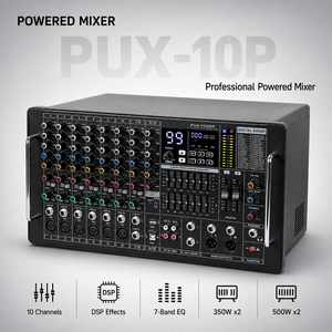 Consola Mezcladora de Audio Profesional <span class=keywords><strong>PUX</strong></span>-10P de 10 Canales y 500W con 99 Efectos DSP para Escenario - Product Image 4