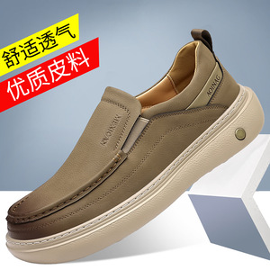 รองเท้าโลฟเฟอร์แบบสวมสำหรับผู้ชาย น้ำหนักเบา ระบายอากาศได้ดี ทำจากหนัง รองเท้าลำลอง ส้นเตี้ย พื้นยาง ผลิตที่เวินโจว - Product Image 5