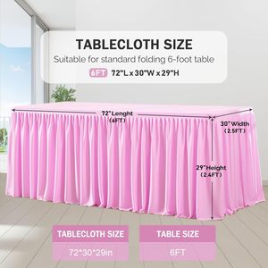 도매 파티 연회 야외 장식 테이블 스커트 6FT 웨딩 테이블 천 커버 테이블 옷 - Product Image 2