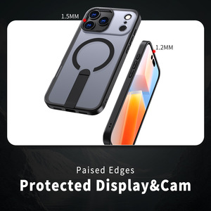 Funda Magnética Esmerilada de TPU+Acrílico para iPhone 14 15 16 17 Pro Max con Soporte Oculto y Protección <span class=keywords><strong>Completa</strong></span> de la Lente de la Cámara - Product Image 3