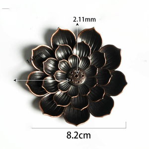 3 Trong 1 Hương <span class=keywords><strong>Stick</strong></span> Chủ Hợp Kim Lotus Dòng Hương Burner Yoga Sage Gỗ Đàn Hương Cuộn Cơ Sở Bronze Thủ Công Trang Trí Nội Thất - Product Image 6