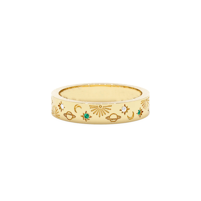 Gemnel Celestial Star & Moon Eternity Ring 925 Silver Band with Hypoallergenic Durability for Everyday Celestial Star Rings