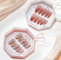 Mini presse transparente sur les ongles boîte d'emballage vide Logo personnalisé stockage des ongles et affichage boîtes d'embouts d'ongles