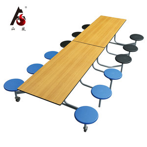 Phổ biến nhất gấp sinh viên đại học nhà ăn căng tin di động bàn ăn đặt 12 ghế thiết bị trường học cung cấp đặc biệt - Product Image 1