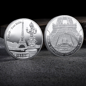 Giá rẻ tùy chỉnh <span class=keywords><strong>Eiffel</strong></span> tháp đồng xu 3D Kẽm hợp kim Paris lưu niệm mạ vàng quà Tặng mã thông báo sưu tập Huy chương đồng xu - Product Image 3