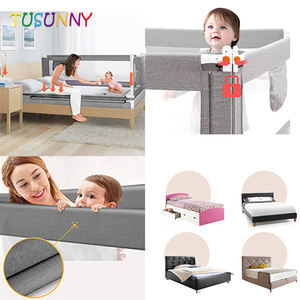 Barrière de lit de sécurité réglable en Oxford, barrière de lit pour bébé dans la chambre, anti-chute, pare-chocs de lit pour bébé, barrière de lit pliable <span class=keywords><strong>à</strong></span> bouton-poussoir - Product Image 3