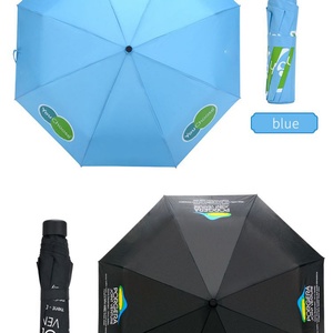 Luxury Modern Promotional Umbrella Manual Black Disposable 3-Fold Metal <b>Frame</b> Customizable Business Gifts Pongee Panel - Product Image 3