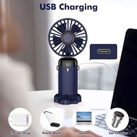 Mini ventilateur portable USB rechargeable pliable à 5 vitesses pour étudiants, voiture, bureau, extérieur – Idéal comme cadeau