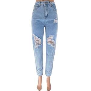 Pantalon en jean déchiré pour femme, décontracté, taille haute, pantalon Kot, Kizlar troué, pantalon Boyfriend, <span class=keywords><strong>Sexy</strong></span>, jean ample, mode 2022 - Product Image 5