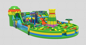Parc <span class=keywords><strong>de</strong></span> jeux gonflables sur le thème <span class=keywords><strong>de</strong></span> l'aventure avec labyrinthe, <span class=keywords><strong>tour</strong></span> d'escalade, double toboggan et parcours d'obstacles - Product Image 2