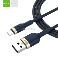 Kabel USB pengisi daya Cepat Tipe c 2,4 A kabel data USB-C ke usb A kepang nilon