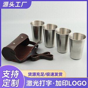 Tazas de acero inoxidable, 86x60x125mm, botellas de agua portátiles para viaje, juego de tazas de cerveza para uso en exteriores - Product Image 5