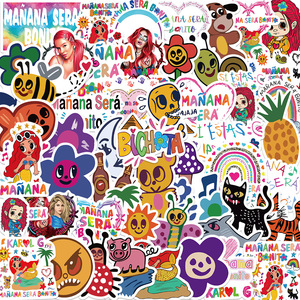 52 Uds nuevo álbum Manana Sera Bonito pegatinas de grafiti para Fans álbum de recortes teléfono vinilo <span class=keywords><strong>Karol</strong></span> <span class=keywords><strong>G</strong></span> Pop cantante pegatina - Product Image 2