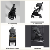 Poussettes pour bébés. Poussette de luxe légère, système de pliage par gravité, poussette bébé 3 en 1 avec siège auto