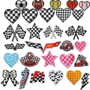 Parches de Carreras Bordados con Bandera a Cuadros, Apliques Termoadhesivos, Insignias para Coches de Carreras, Cascos, Trofeos y Logotipos para Ropa de Deportes Motorizados - Product Image 4