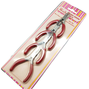 Mini 3 inch Hướng dẫn sử dụng kìm dây nhỏ kim-mũi chéo kết hợp thép công cụ phần cứng nhựa xử lý Uốn Tóc bồng Grip circlip - Product Image 3