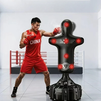Sac de frappe en forme humaine, sac de boxe autoportant, équipement de fitness vertical pour la relaxation et l'entraînement