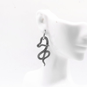 Pendientes colgantes de serpiente yunique, diseño de animales en acero de titanio, joyería de moda unisex - Product Image 4