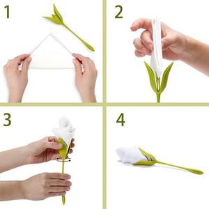 Napkin Holders Floral Napkin Folding Kit Simple Rose Design <b>Table</b> Setting Accessory Easy DIY Romantic <b>Table</b> Decor - Product Image 3
