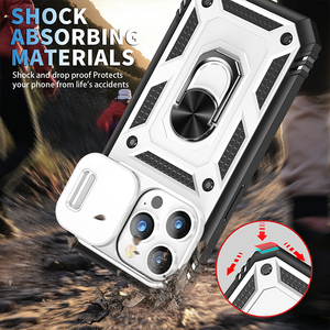 2022new Với Giá Đỡ Nhẫn Vỏ Trượt Ống Kính Giáp Ốp Điện Thoại Cho <span class=keywords><strong>Iphone</strong></span> 14 Pro Max, Ốp Lưng Cho <span class=keywords><strong>iPhone</strong></span> 14 13 12 11 Pro - Product Image 5