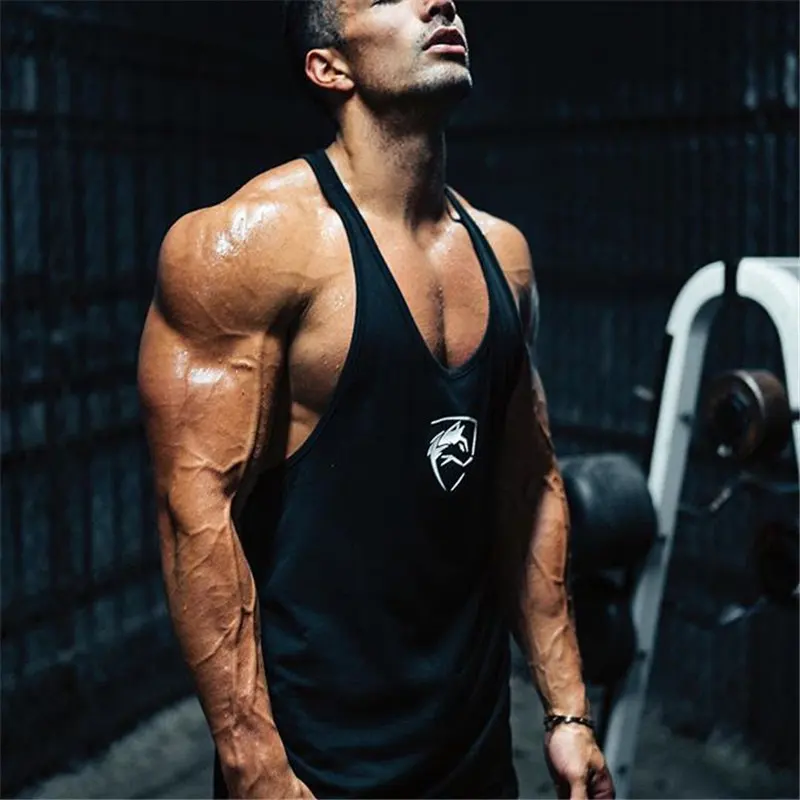 Nieuwkomers Bodybuilding Stringer Tank Top Man Katoen Gym Mouwloos Shirt Mannen Fitness Vest Singlet Sportkleding Workout Tanktop
