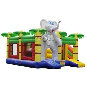 儿童大型商用充气大象城堡弹跳屋商用充气跳跃玩具
