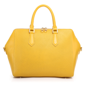 Hot Selling Large Capacity Ladies Leather Tote <strong>Bag</strong> <strong>Punching</strong> Holes Bright Color Series Business Women's Tote <strong>Bag</strong> - Product Image 1