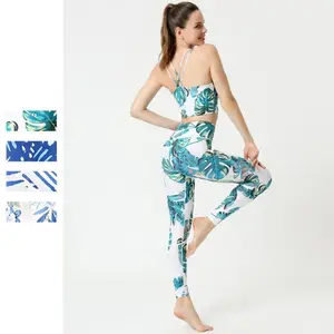 Tùy Chỉnh Logo Zebra Sọc In Cao Eo Chặt Chẽ Workout Quần Áo Phụ Nữ Yoga Tập Thể Dục Chất Lượng Cao Activewea