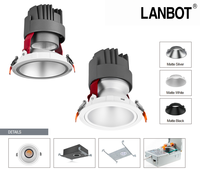 Downlight LED encastré ETL 5CCT 4 pouces 18W, fixe ou orientable, avec système de suspension, homologué IC, étanche, pour plafonds hauts, éclairage circadien