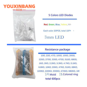 1390pcs Thiết bị điện tử thành phần Assortment Kit tụ LED Diode chỉnh lưu điện trở Transistor cho Diy dự án - Product Image 3